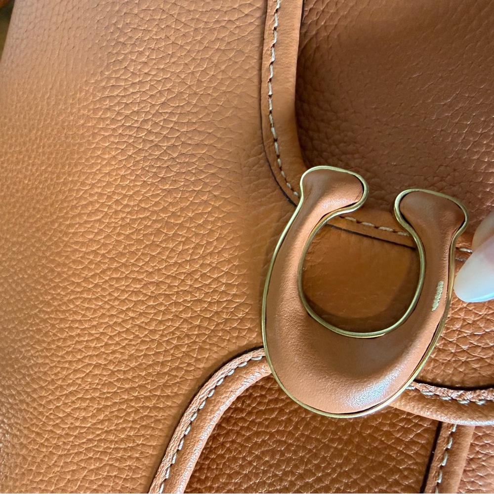 Coach Tabby Pebbled Leather Messenger 19 Faded Orange Crossbody Bag - Picture 4 of 16
